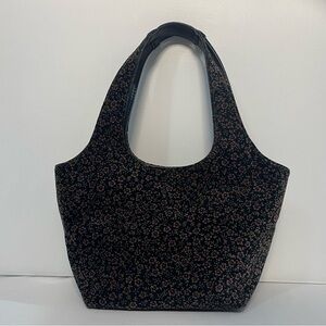 St. John's Bay Black Floral Satchel Bag